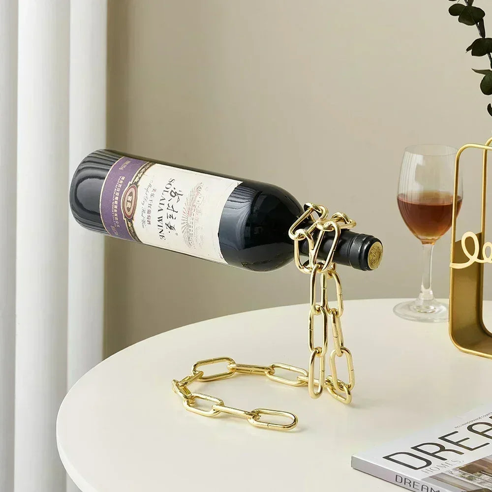 Iron Chain Floating Wine Holder